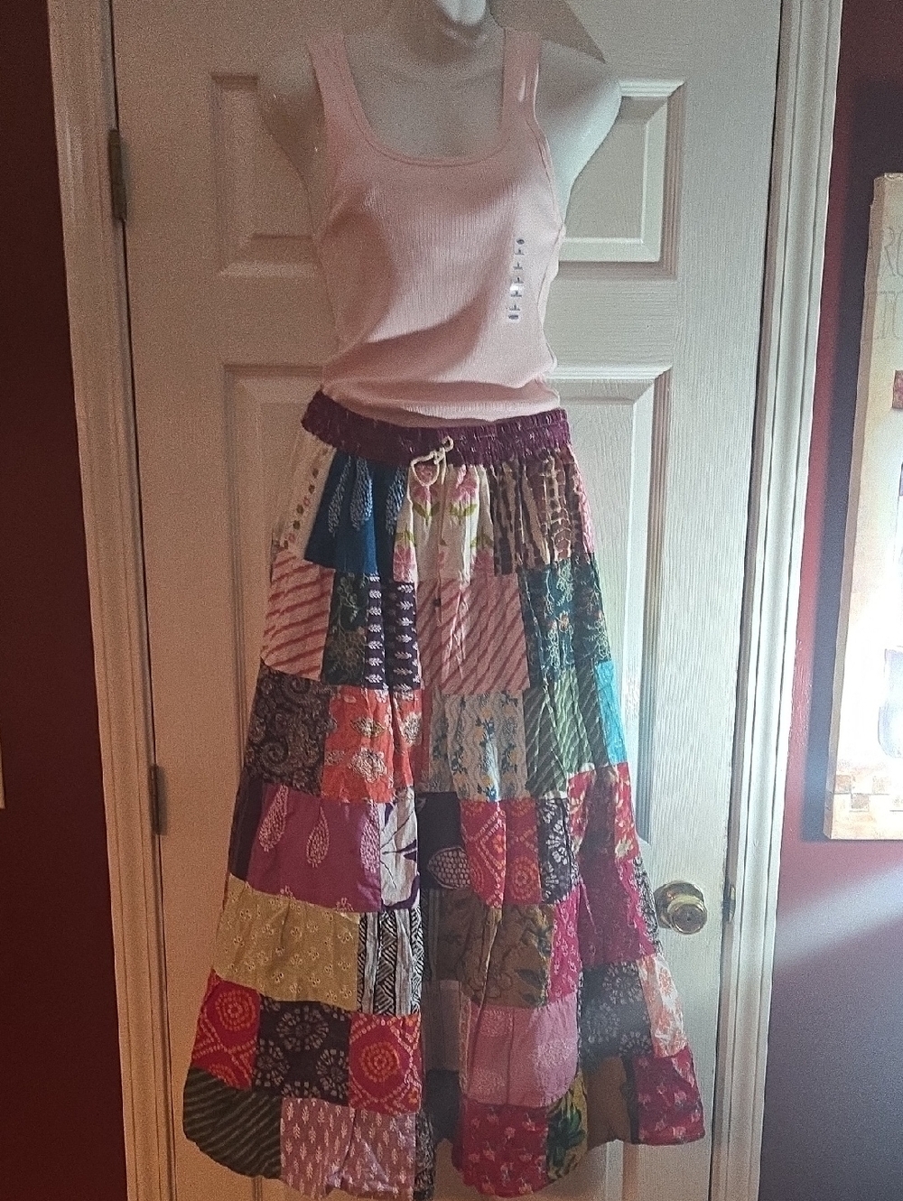 Bohemian Patchwork Maxi Skirt - Multicolor